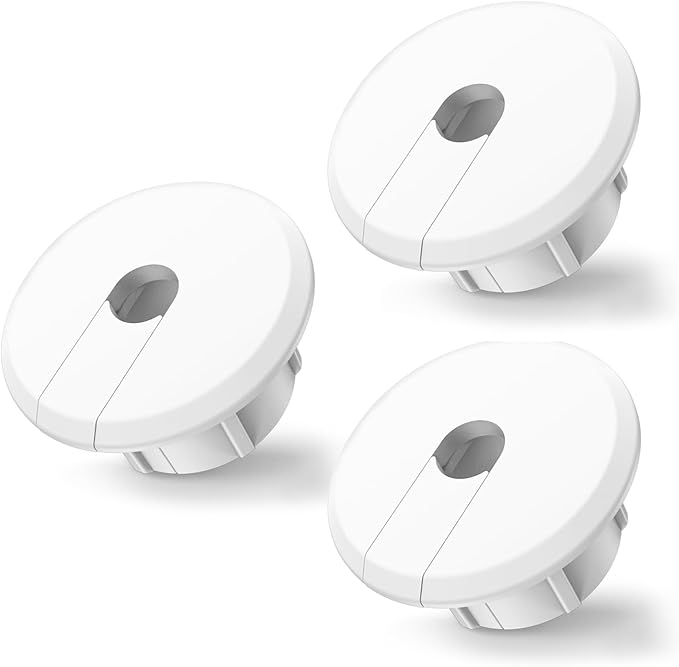 Sactulaz Wall Bushing Grommet for Starlink Dishy Router Ethernet adapter Cable, Starlink Cable Routing Kit Feed-Through for 1 inch Wall Hole and Furnitures Wire Hole (White, 3 Pack)