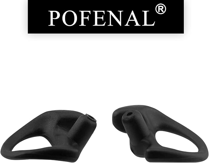 POFENAL Silicone Replacement Earmold for Motorola/Baofeng/Retavis Radios - Police Walkie Talkie & Law Enforcement Soft Earpiece Inserts (8 Pair, Black - 2L/4M/2S)