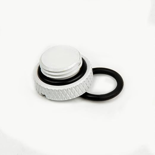 Dracaena.io 6 Pack G1/4" Thread, Thin Water Stop Plug Fitting with Coin Slot for Computer Water Cooling System, Durable Brass/Copper Material, White