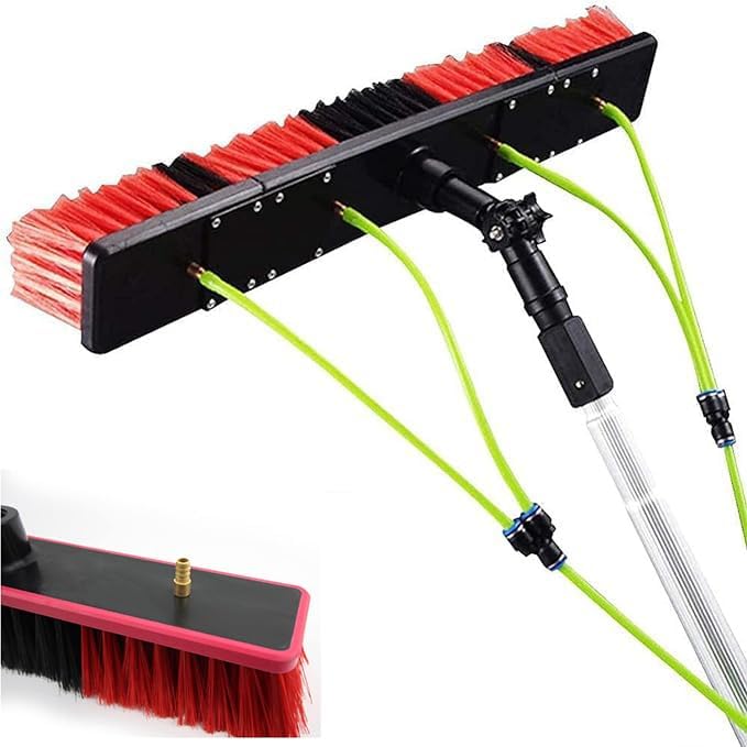 Window Cleaning Pole,High-Altitude Cleaning Brushes,Water Fed Telescopic Brush Conservatory Roof Cleaning Tools for Photovoltaic Panel Cleaning,3M