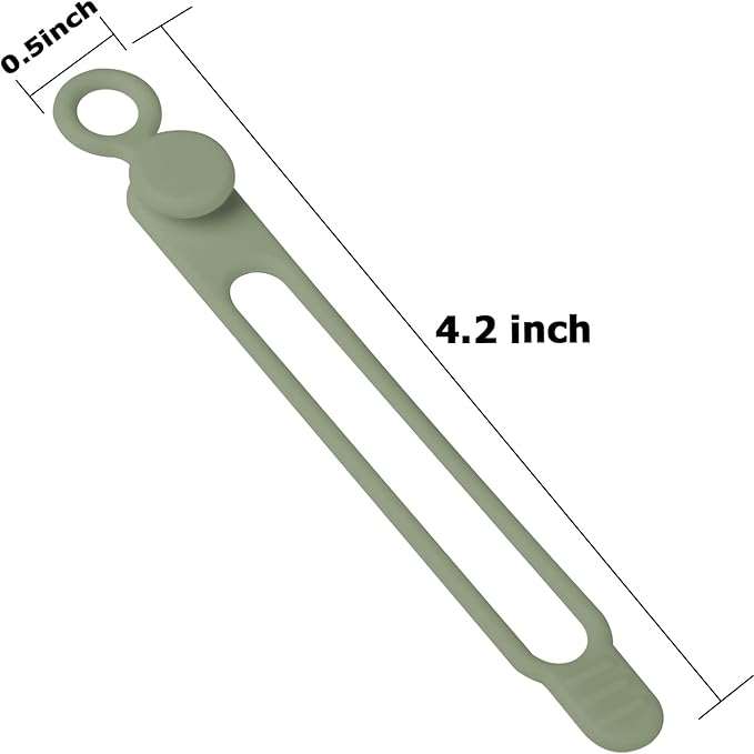 Nearockle 16Pcs Silicone Cable Ties Cord Organizer for Bundling Earphone, Phone Charger, Computer Cords, Reusable Wire Cable Management in Home,Office,Kitchen,School,Travel (Green)