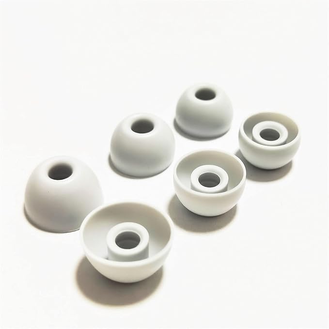 Replacement Ear Tips for Beats Studio Buds+, Fit Pro, Solo Buds, PowerBeats Pro 2 - Silicone Earbud Tips Noise Isolating Comfort Fit 6 Pairs (Gray White, S/M/L)