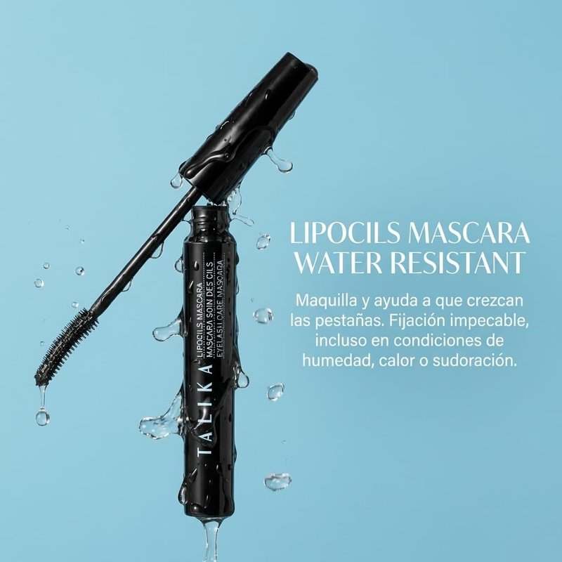 Talika Lipocils Water Resistant Mascara - Black- Non-Smudge Formula, Natural Lash Enhancement, Quick Definition, Improved Lashes in 14 Days, Volumizing, Strengthening, Curling, Darkens Over Time