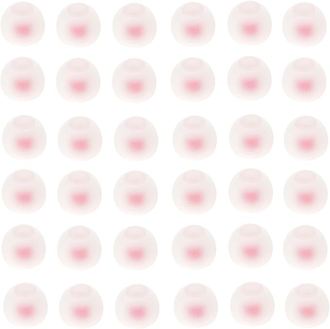 CYADCI 36 Pieces Medium Earbud Tips Soft and Comfortable Ear Bud Replacement Pieces Silicone Fit Most in-Ear Headphones，Inner Hole 3.8mm -5.5mm，Medium White and Red Replacement Eartips