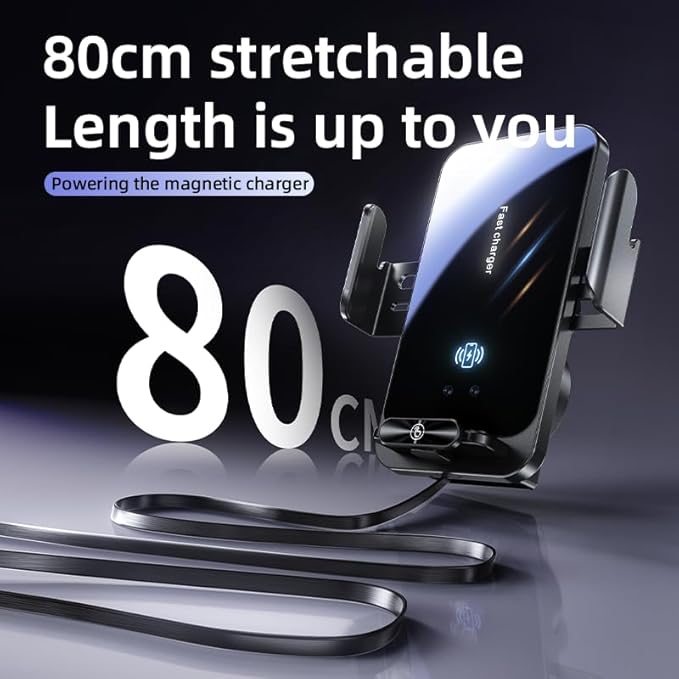 HOLIKLJY Magnetic Phone Holder Car Wireless Charger, 66W Fast Charging Phone Mount 360 Adjustable Rotatable Auto-Clamping Car Vent for Mount - Dashboard Phone Holder for iPhone/Android/Samsung (Black)