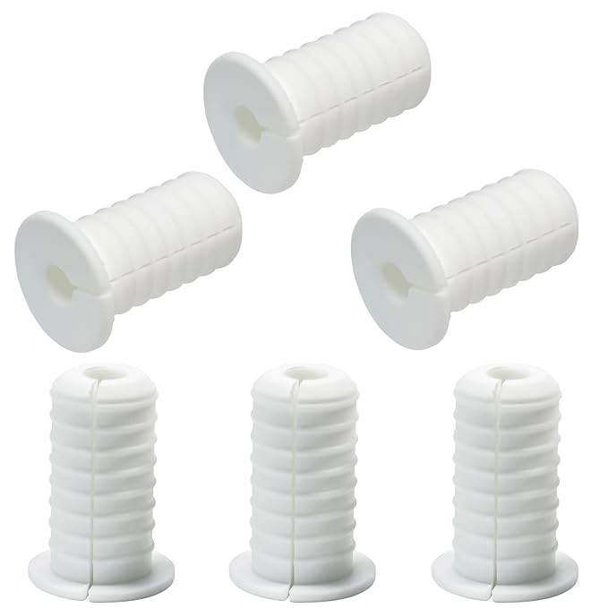 EASYEAH 6pc Starlink Cable Grommet 3/4" Silicone Anti-Slip Waterproof Wall Hole Pass Through Split Cable Bushings for TV Wire Ethernet Cord, Starlink Cable Routing Kit Accessories,38mm/1.5"Ht, White