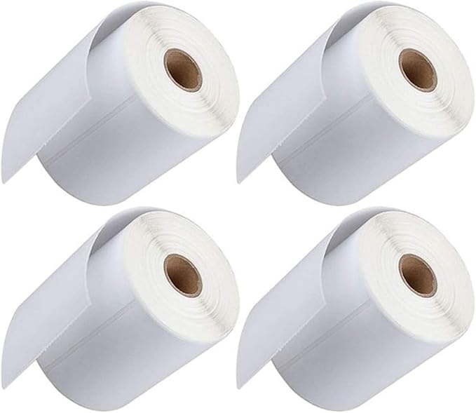FungLam 4 Rolls 4x6 Direct Thermal Shipping Labels, 250 Labels Per Roll, 1" Core, Perforated, White Mailing Postage Shipping Label Compatible with Zebra 2844 ZP-450 ZP-500