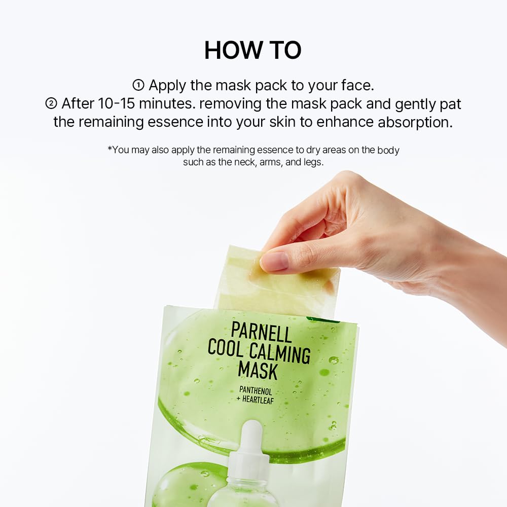 Parnell Panthenol Heartleaf Cool Calming Mask 10ea, korea skin care, korea beauty