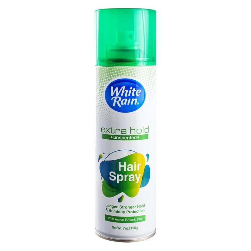 White Rain Hairspray Extra Hold Unscented, 7 oz (Pack of 8), Aerosol Hairspray for Women & Men, Humidity Resistant, Fragrance-Free, Non-Sticky, Finishing Hair Spray Extra Hold for All Hair Types