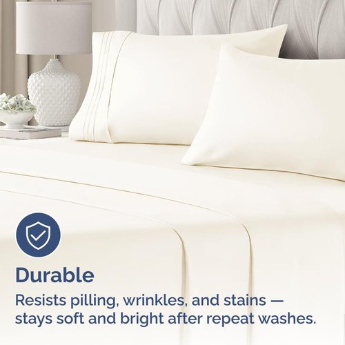 King Pillow Cases Set of 4 - Ultra Soft Hotel Quality Covers | Cozy, Wrinkle-Free & Fade Resistant - Off White