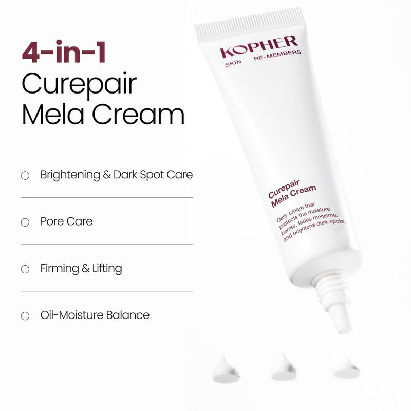 Kopher Curepair Mela Cream[4ever Edition] with 10GF Soothing & Repairing Moisturizer for Sensitive Skin - Redness Relief, Barrier Strengthening Skin, Korean Skincare (1.18 fl.oz.)