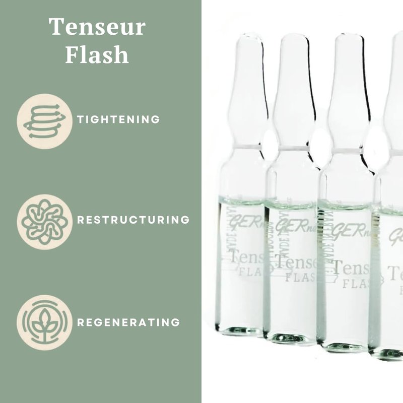 Gernetic Tenseur Flash Facial Ampoules - Intensive Lifting Treatment for Mature Skin | 7 x 2ml Vials