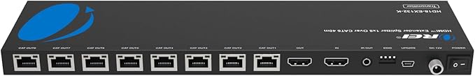 OREI HDMI Extender Splitter 1x8 – HDMI Over Ethernet Splitter up to 132ft at 4K@30Hz & 230ft at 1080p@60Hz with EDID, Loop Out, IR Control, Power Over Ethernet