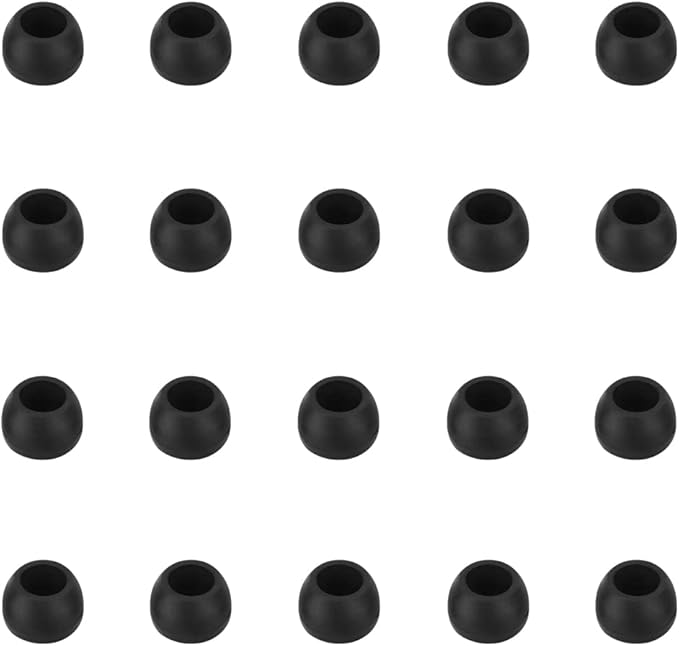 WKYMY Silicone Small Replacement Earbud Tips Eartips for In-Ear Headphones Rubber Tips Earbuds Cap 10 Pairs (Black)