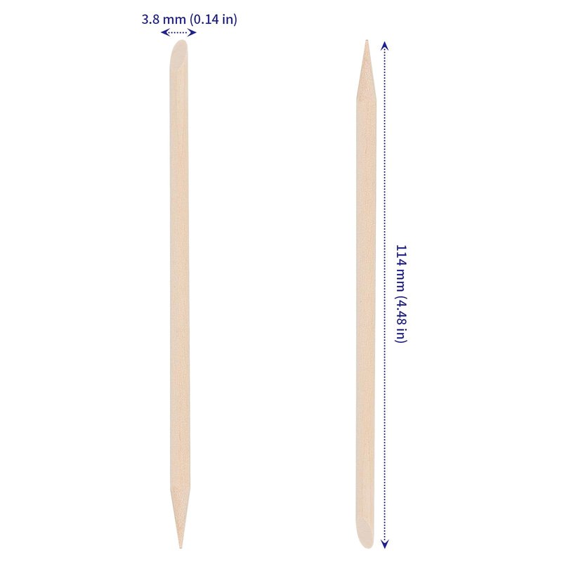 SOUJAP 2400Pcs 4.5 Inch Orange Wood Nail Sticks, Double Sided Wood Cuticle Pusher Tool, Wooden Cuticle Sticks for Manicure, Pedicure