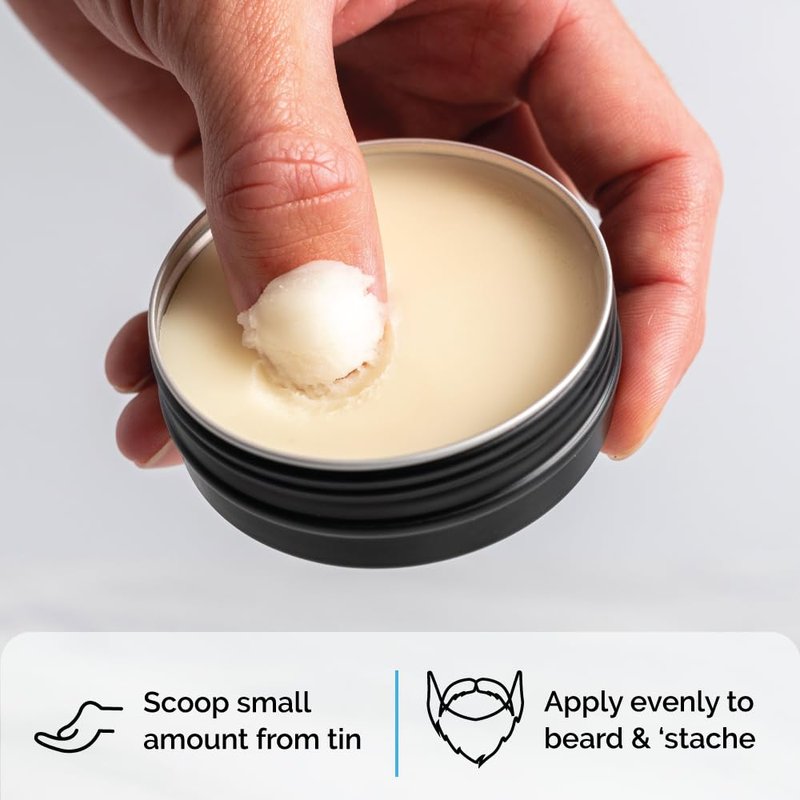 ZEUS Beard Balm, Natural Beeswax & Shea Butter Balm, Softening Conditioner for Facial Hair – MADE IN USA (Vanilla Rum) 2 oz.