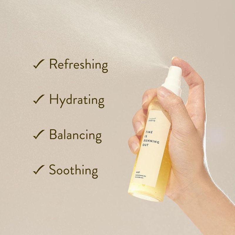 SIORIS Hydrating Face Mist Spray for Dry & Sensitive Skin, Organic & Vegan Facial Spray with Jojoba Oil & Citrus Water (Yuja), Lightweight Face Serum Mist for Dewy Glass Skin Finish, 3.38 fl oz