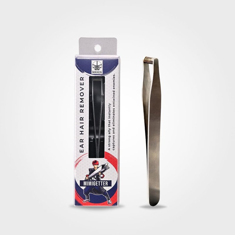 NIKKEN MIMIGETTER Ear Hair Tweezers [Made in Japan] – Manual Coil Spring Plucker for Fine Facial Hair, Precision Stainless Steel Tool