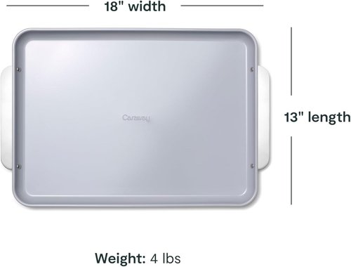 Caraway Non-Stick Ceramic Baking Sheet Duo - Eco-Friendly, PTFE & PFOA Free - Ideal for Baking & Roasting - Large (18" x 13") - Marigold