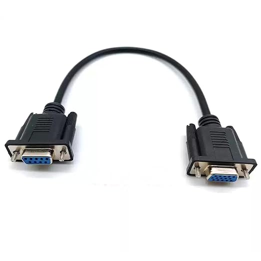 GXMRHWY DB9 Female to VGA Female 15Pin Three-Row Signal Transmission Cable, VGA to DB9 Serial RS232 Data Cable for Mutual Transmission of Signals Between 9Pin Video Devices and Computers 50CM