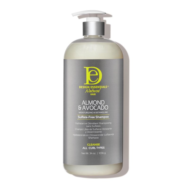Design Essentials Natural Almond & Avocado Moisturizing & Detangling Sulfate-Free Shampoo, 32 Ounce