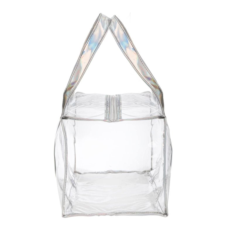 Lyellfe 2 Pack Clear Duffle Bag for Women, Heavy Duty Sports Tote Gym Bags, Large PVC Tote with Zipper, Plastic Makeup Toiletry for Gym, Travel, Beach and Picnic