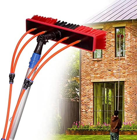 Glass Cleaning Brush Home Water Fed Telescopic Pole Kit Solar Panel Brush Rotating for Photovoltaic Panelï¼Window Cleaning Equipment 7m with Conservatory Roof Cleaning Kit Solar Panel Cleanin