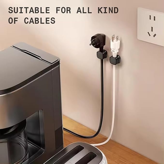 6 Pack Cable Holder, Cord Holder for Nightstand, Under Desk Clip Management, Wire Organizers for Cords (Black)