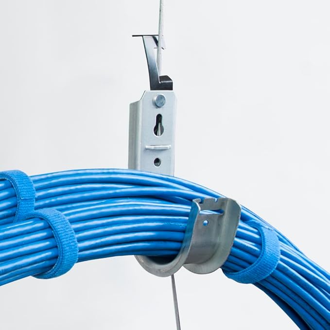 ICC Batwing J Hook 1-5/16” Without Retainer Clip - Galvanized Steel Cable Management Hooks for Hanging Cable to Hanger Wire and Threaded Rod - Rust-Resistant, EIA and TIA Compliant, 1-5/16 in 25 Pack
