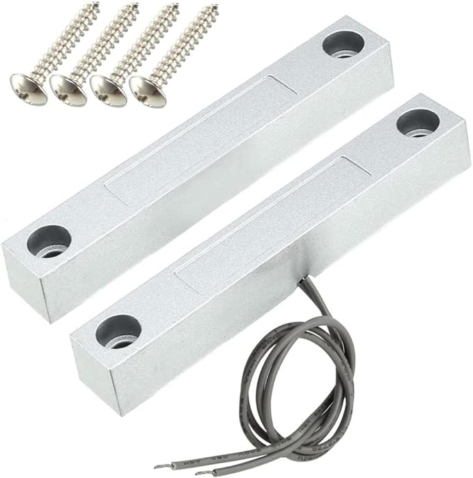 Gebildet Home Security Wired Rolling Door Contact Magnetic Reed Switch MC-58 Alarm Sensor Magnetic Switch with 2 Wires for N.C. Applications