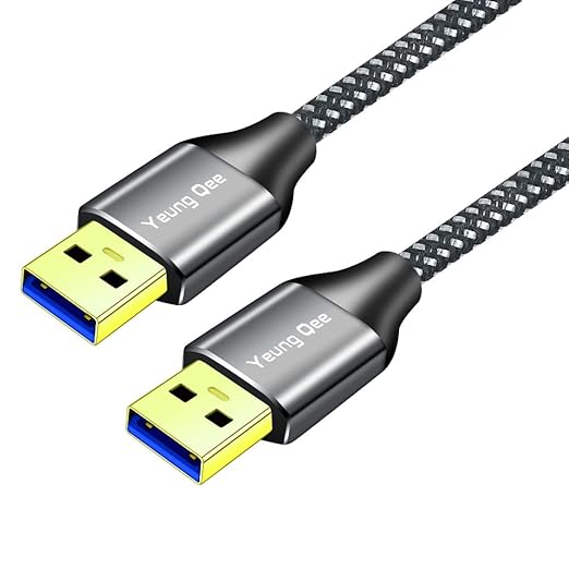 Yeung Qee USB 3.0 A to A Male Cable 1 ft,Super Speed Type A Male to Male Cable USB 3.0 Double End USB Cord for Hard Disk, Cameras,Laptop Cooler, DVD Player and More (1FT/0.3M)