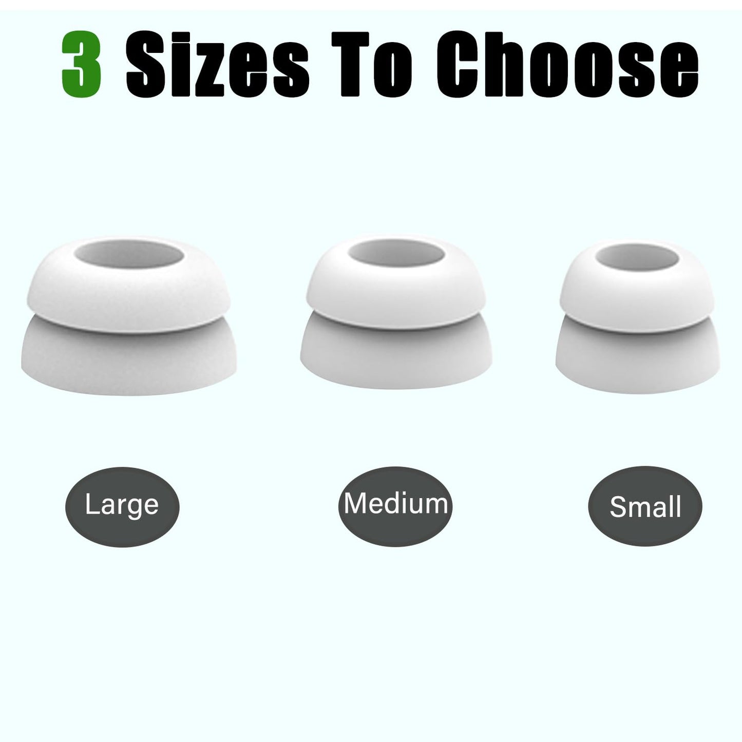 Luckvan Double Flange Earbud Tips for Beats Earbuds Replacement Cover Ear Tips for Beats Studio Buds+/Fit Pro/Solo Buds Earbuds Fit, 6 Pairs LMS White