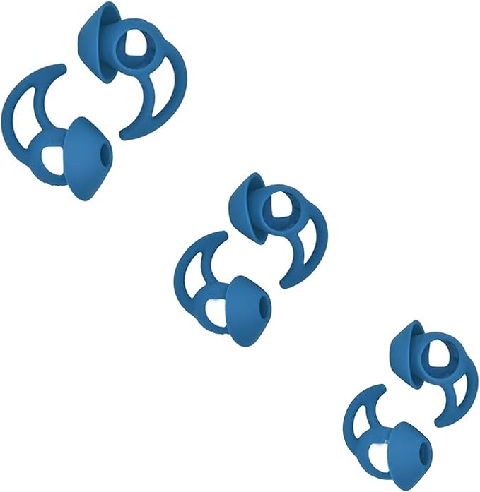 WKYMY Ear Bud Pads Replacement Ear Tips Silicone Earbud Tips Compatible with Bose Quietcomfort and Sport Headphone Rubber Tips Earbud Covers Eartips 3 Pairs S M L Blue