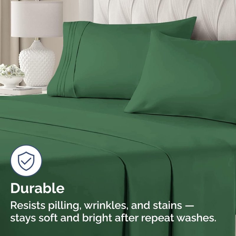Queen Pillow Cases Set of 4 - Ultra Soft Hotel Quality Pillowcase Covers - Comfy, Cozy & Wrinkle Free - Shrinkage and Fade Resistant - Machine Washable Pillow Protectors - 4 Piece Set - Emerald Green