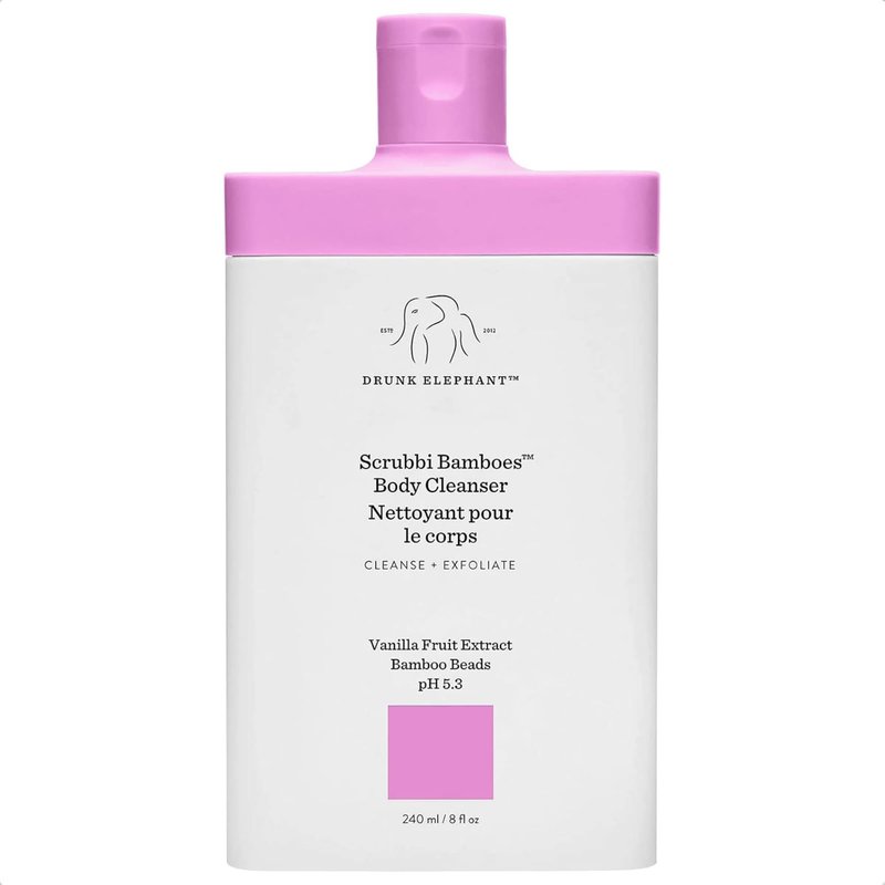 Drunk Elephant Scrubbi Bamboes Body Cleanser - 240 ml/8 fl oz - Sulfate-Free Body Scrub Wash - Clean Clinical Skincare - Cruelty-Free - Dermatologist Tested - Free of Essential Oils, Silicones, SLS