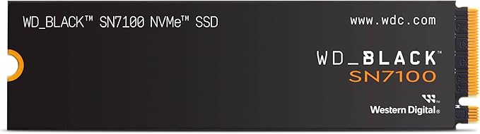 WD_Black SN7100 1TB NVMe SSD - Gen4 PCIe, M.2 2280, Up to 7,250 MB/s Read Speed, Up to 6,900 MB/s Write Speed, Next Gen TLC 3D NAND, for Laptops, Handheld Gaming Devices - WDS100T4X0E