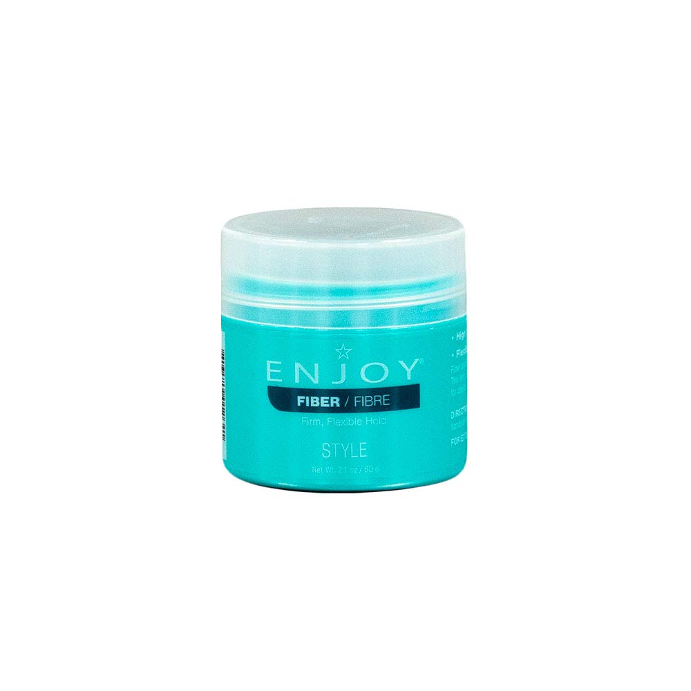 Enjoy Fiber Styling Gel, Firm Flexible Hold, Matte Finish, Easy Rinse, Castor Oil infused, Color-Safe, For Men & Women, 2.1 Oz
