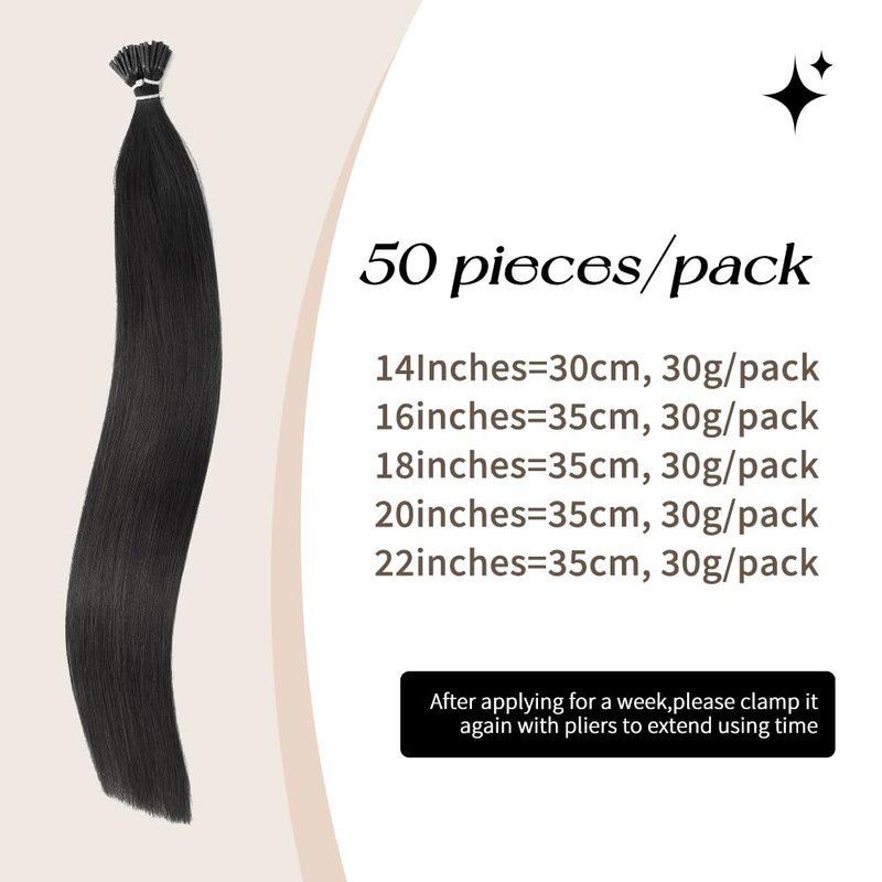 Boymia I Tip Hair Extensions 22 Inch #02 Dark Brown Itip Natural Hair Extensions 50strands 100% Remy Human Hair