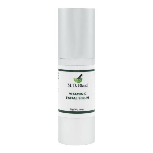 M.D. Blend Vitamin C Serum With L-Ascorbic Acid 10% & Hyaluronic Acid For Skin Illuminating & Anti-Aging, Includes Blend Of Witch Hazel, Aloe Vera, L-Arginine & Glycerin, 1 fl Oz Pump