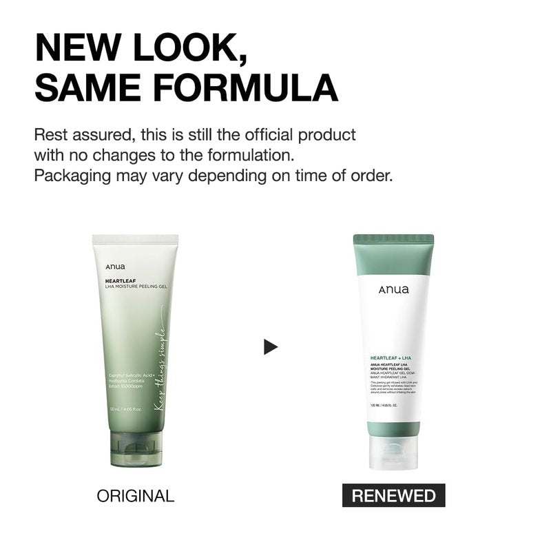 Anua Heartleaf LHA Moisture Peeling Gel, Gentle Exfoliation, Hydrating Facial Peel, Pore Care, Dead Skin Removal, Natural Cellulose, Soothing & Exfoliating for Normal Skin, Korean Skincare, 4.05 fl oz