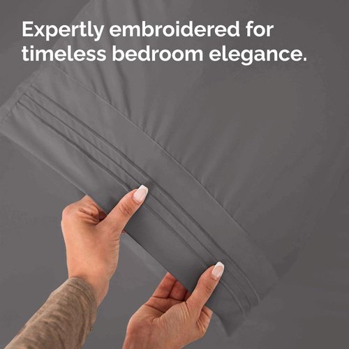 King Pillow Cases by [Brand Name] - Ultra Soft Hotel Quality Covers | Comfy, Cozy & Wrinkle-Free - 4 Piece Set in Dark Grey