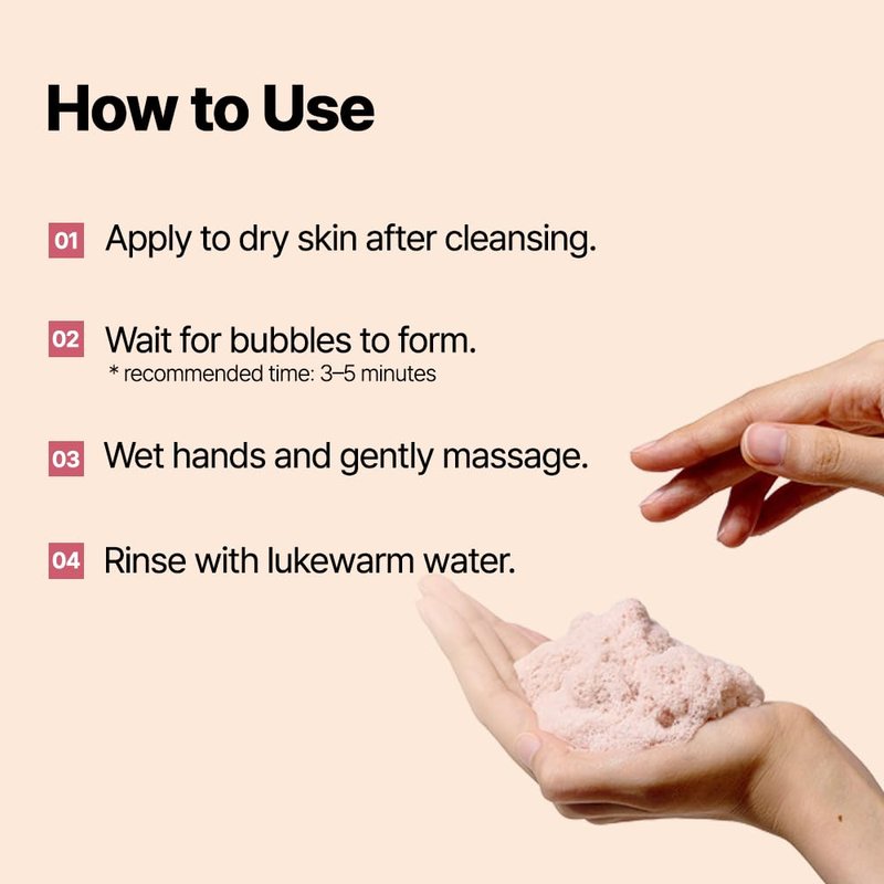 CELLADEW Peach PDRN Bubble Deep Cleanser with Succinic Acid, Facial Cleanser for Sensitive Skin, Korean Skincare (3.17 fl.oz.)
