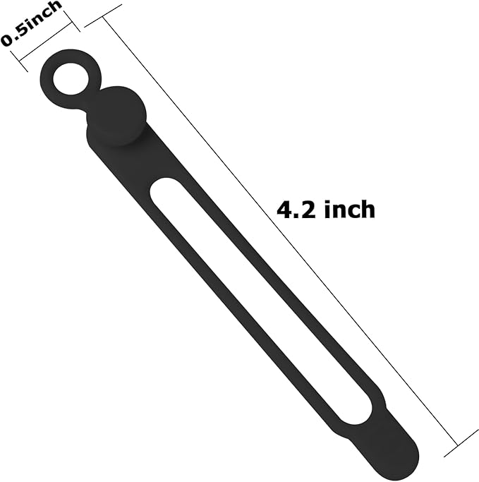 Nearockle 16Pcs Silicone Cable Ties Cord Organizer for Bundling Earphone, Phone Charger, Computer Cords, Reusable Wire Cable Management in Home,Office,Kitchen,School,Travel (Black)