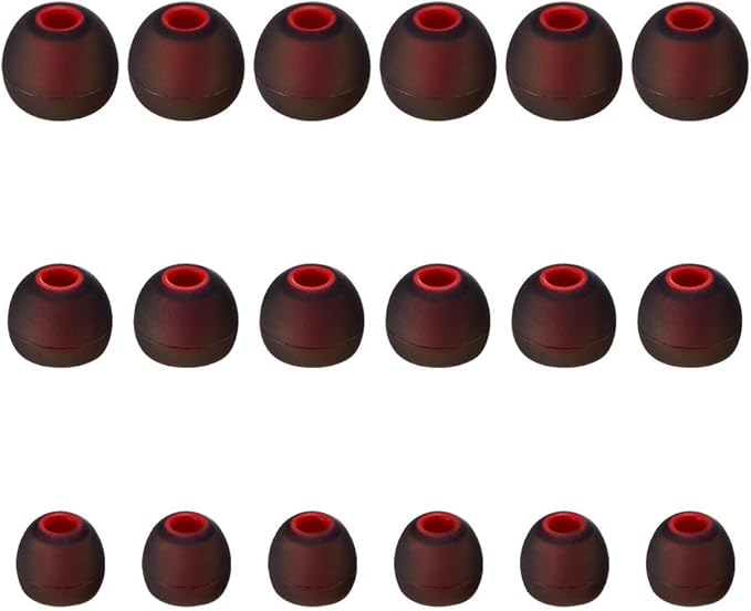Earbud Tips High Quality Soft Silicone Earbuds Replacement Tips Fit for in-Ear Headphones(inner hole from 3.8mm - 4.2mm earphones)9 Pairs S/M/L,Black/Red