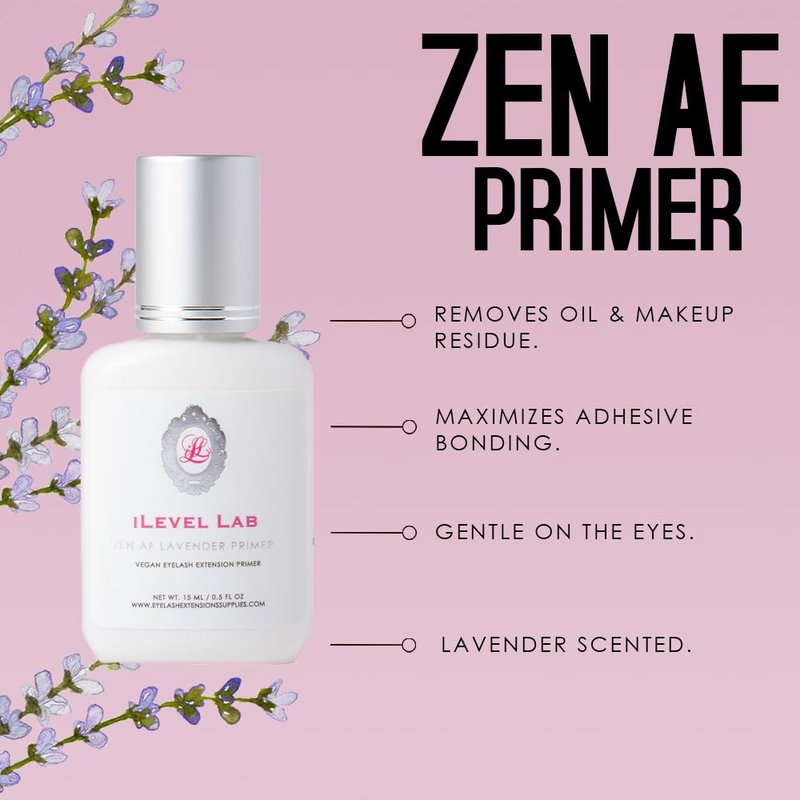 Primer for Lash Extensions by iLevel Lab 15ml - Increase Adhesive Retention | Super Primer/Cleanser | Eyelash Extension Primer | Protein Oil Remover | Professional Lash Supplies (Lavender Sented)