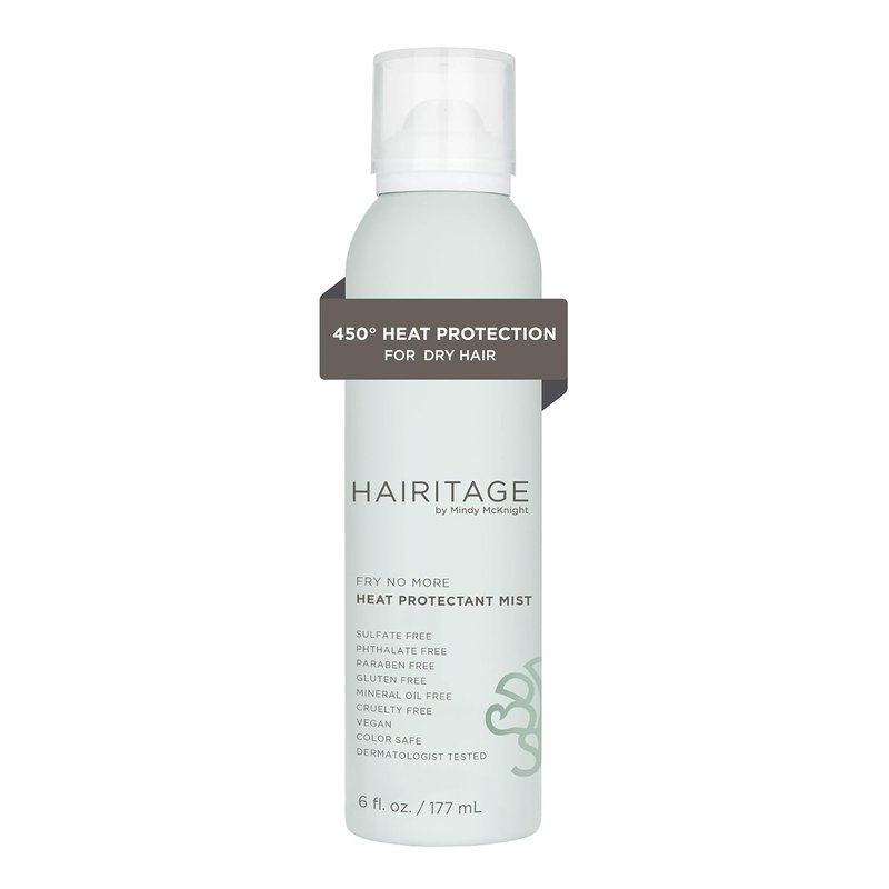 Hairitage Argan Oil Heat Protectant Spray - Hydrating Formula with Rice Protein | Protects Up to 450°F - 5 oz