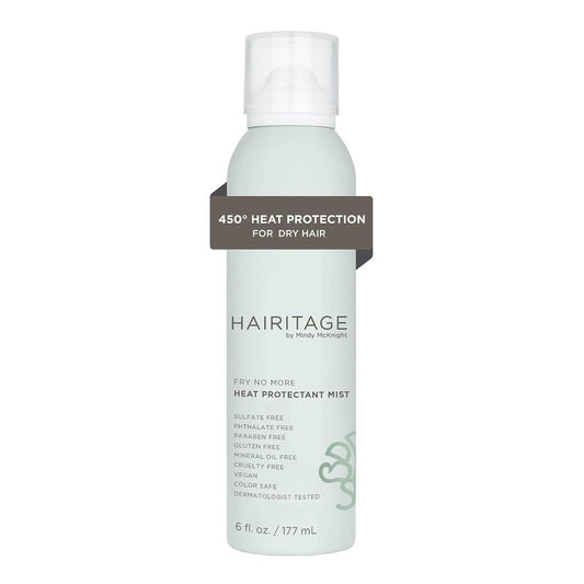 Hairitage Argan Oil Heat Protectant Spray - Hydrating Formula with Rice Protein | Protects Up to 450°F - 5 oz
