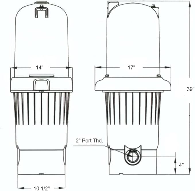 Rx Clear Radiant Cartridge Pool Filter for Inground Swimming Pools | PRC150 | Up to 35,000 Gallons | Energy Efficient | Corrosion Proof | Filter Cartridge Included