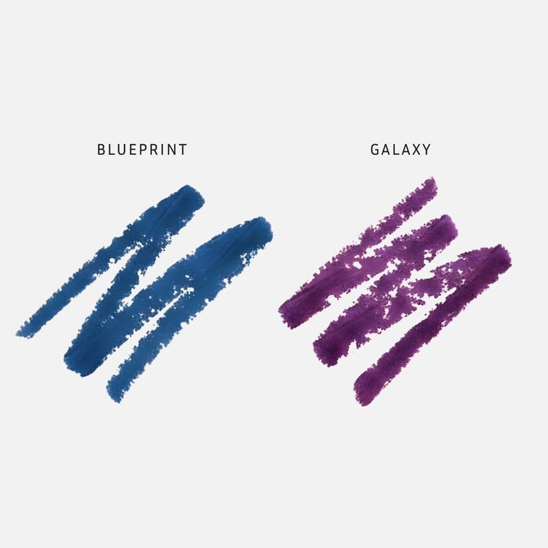 LITHE BEAUTY Smudge-Proof Gel Eyeliner Pencil Set, Long Wear Retractable Eyeliner with Ultra Thin Tip & Angled Brush, High Definition Vegan Makeup Duo in Shades Blueprint and Galaxy