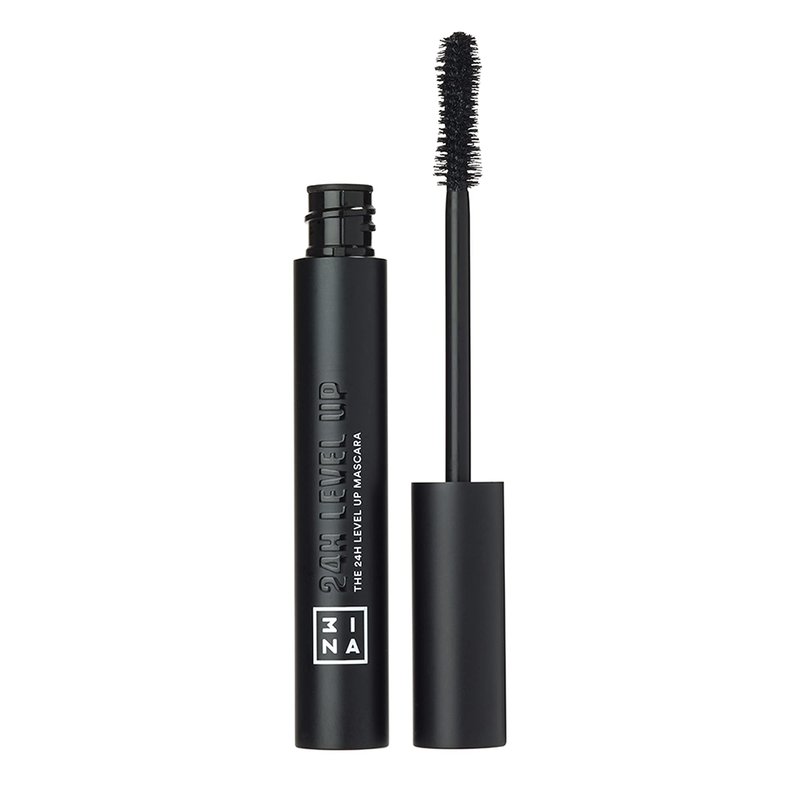 3INA The 24H Level Up Mascara - Intense Black Mascara Volume and Length with Hourglass Brush for Full Definition - Vegan, Cruelty Free - 900-0.27 oz